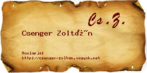 Csenger Zoltán névjegykártya